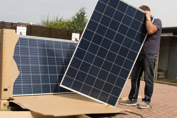 Sonnenkollektoren Für Grüne Energie — Stockfoto