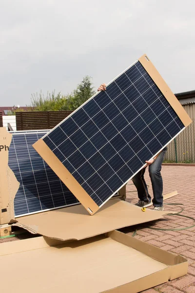 Pannelli Solari Energia Verde — Foto Stock