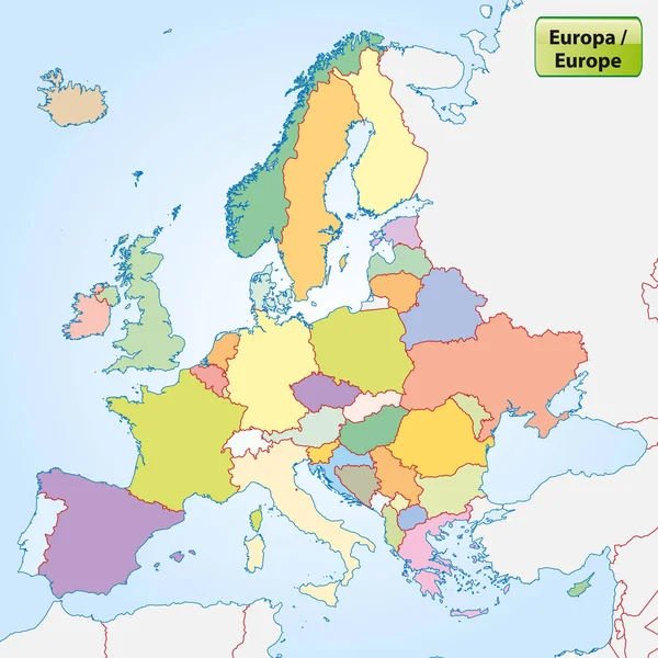 Mapa Político Europa —  Fotos de Stock