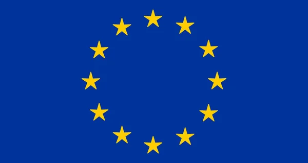 Drapeau Union Européenne Avec Étoiles Jaunes Sur Fond Bleu — Image vectorielle