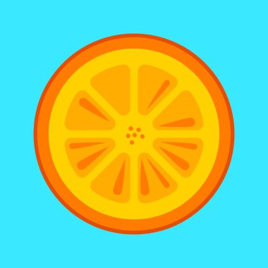 Turuncu meyve dilim vektör basit minimalizm sanat tarzı