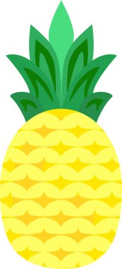 Ananas meyve vektör izole düz tasarım tarzında