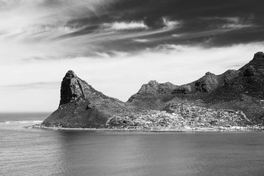 Cape Town Güney Afrika çevre Hout Bay doğal manzara siyah beyaz