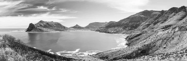 Panorama Hout Bay Nær Cape Town Sydafrika Sort Hvid - Stock-foto