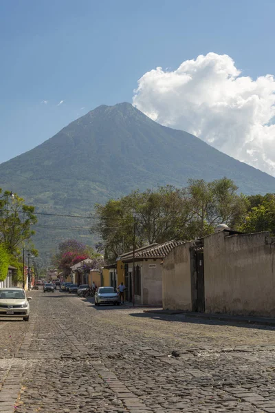 Αντίγκουα Της Γουατεμάλας Φεβρουαρίου 2018 Οδός Σκηνές Στην Δημοφιλή Τουριστική — Φωτογραφία Αρχείου