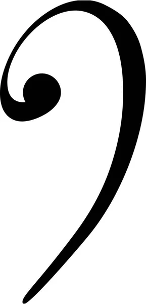 Bass Clef Symbol Wektor Ilustracja Czarno Białe — Wektor stockowy