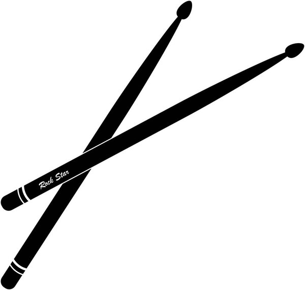 Drumsticks vector for rock band concept in black and white