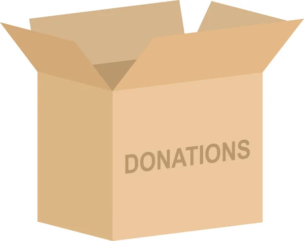 慈善の概念ベクトルを段ボール箱 — ストックベクタ