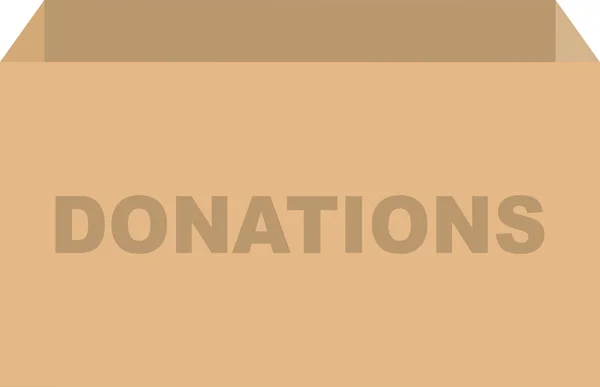 Cardboard Box Vector Donations Concept — Stock Vector