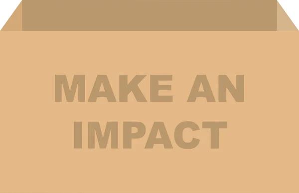 Vector Caja Cartón Con Make Impact Escrito Para Concepto Donaciones — Archivo Imágenes Vectoriales