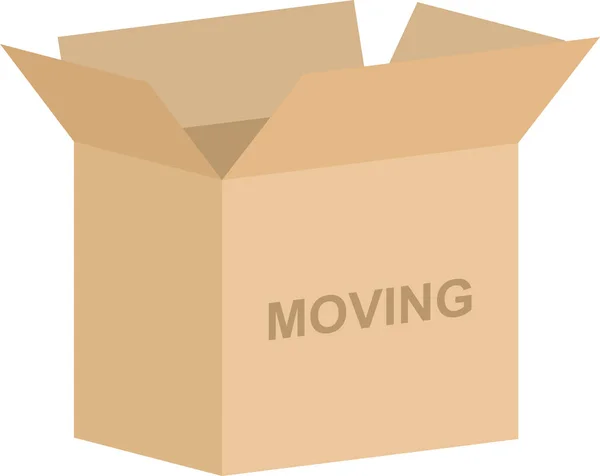 Vetor Caixa Papelão Aberto Para Mover Conceito Casa — Vetor de Stock
