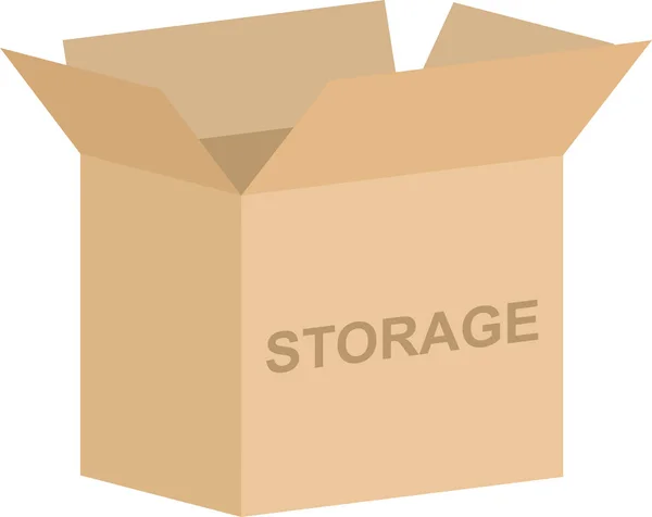 Vettore Scatole Cartone Aperto Concetto Self Storage Sicuro — Vettoriale Stock