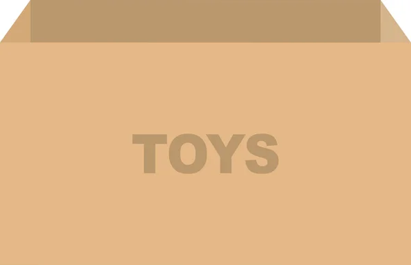 子供のおもちゃの概念ベクトルを段ボール箱 — ストックベクタ