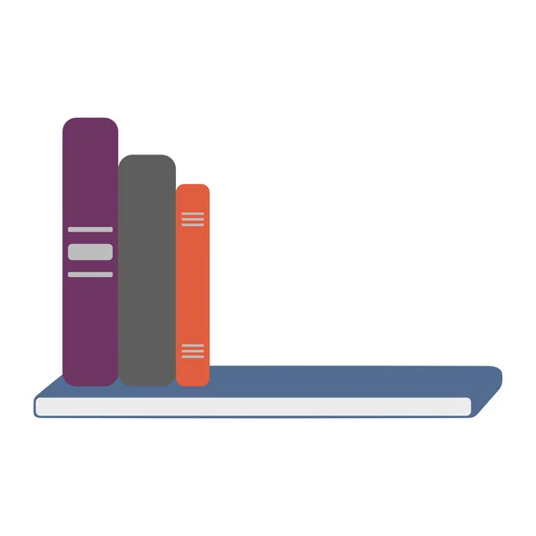 Bücher auf Regalvektor — Stockvektor