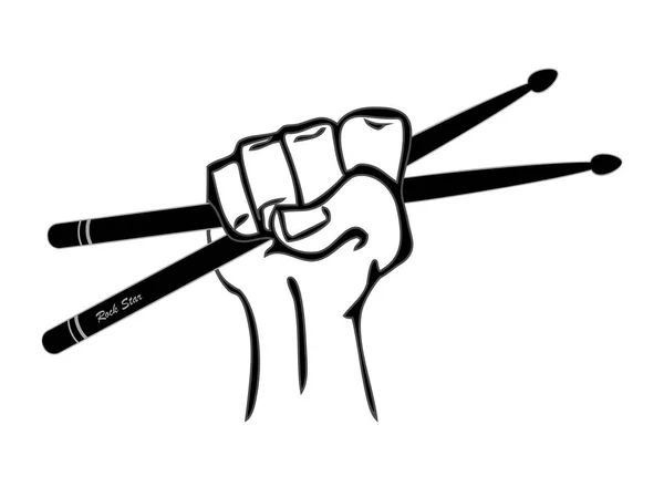 Drumsticks In Hand Vector — Stockvector