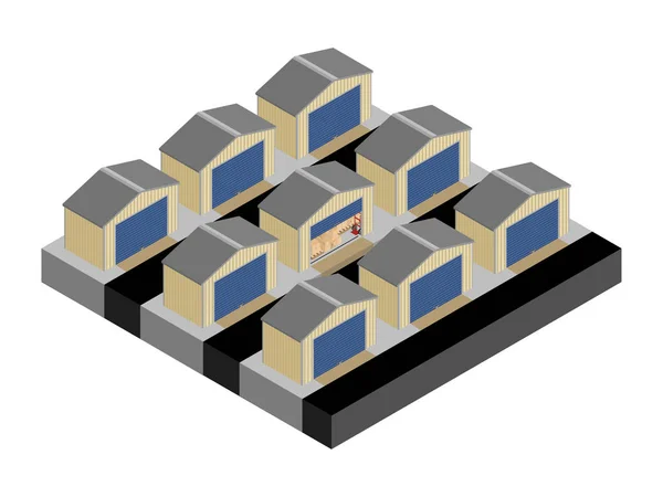 Unités de self-stockage sécurisées vecteur — Image vectorielle