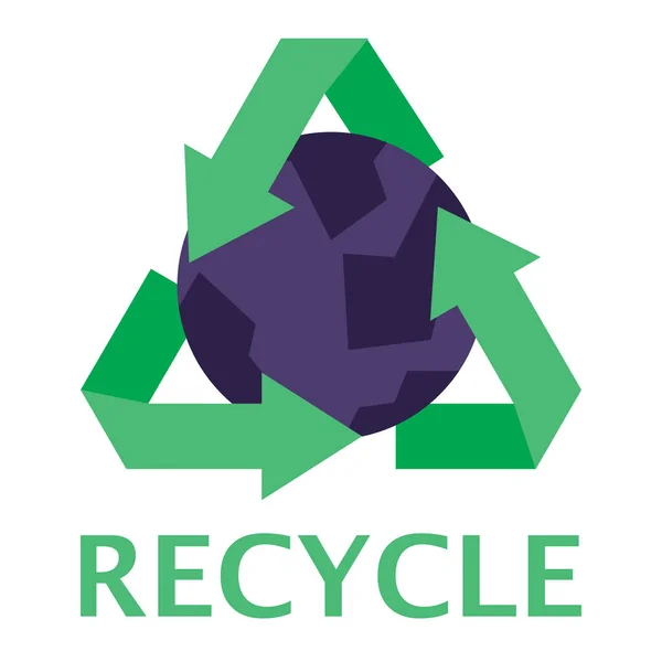 Reciclar Vetor de Símbolo Amigável à Terra —  Vetores de Stock