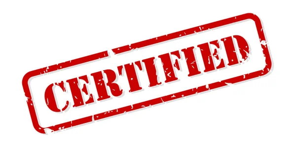 Rubber stempel vector gecertificeerd — Stockvector