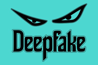 Deepfake şeytani gözler konsept vektör