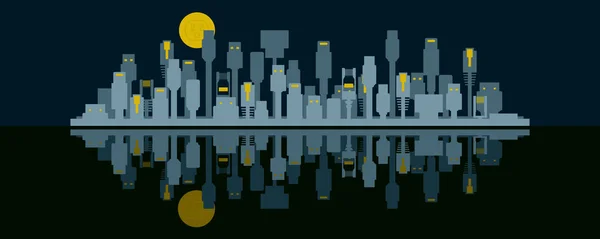 Connected City Skyline Concept Vector — ストックベクタ