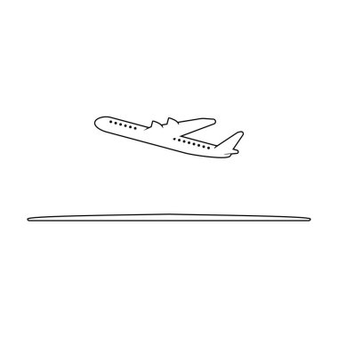 Uçak ya da uçak pist vektöründen kalkıyor.