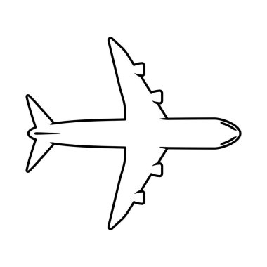 Uçak veya uçak ticari uçak ikonu vektörü