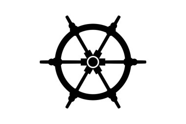 Klasik gemi tekeri veya dümen simgesi vektörü