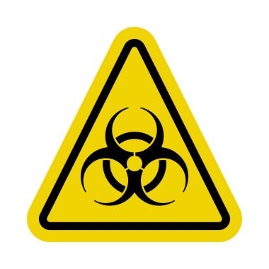 Sarı biyolojik tehlike uyarısı veya vektör sembolü
