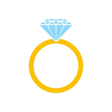 Nişan yüzüğü ya da alyans ikonu vektörü için elmas yüzük