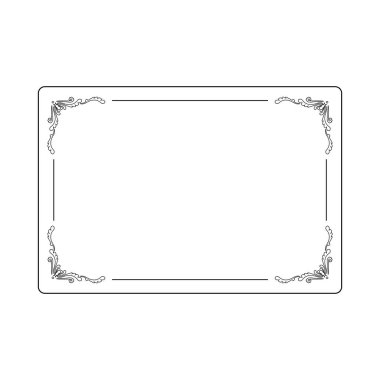 Vektör içinde filigran köşe ayrıntıları ile zarif sınır çerçevesi