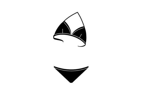 Bikini Lingerie Icoon Vector Silhouet Stijl — Stockvector