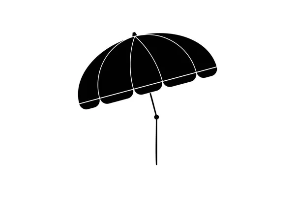 Ikona Deštníku Pláži Stylu Siluety — Stockový vektor