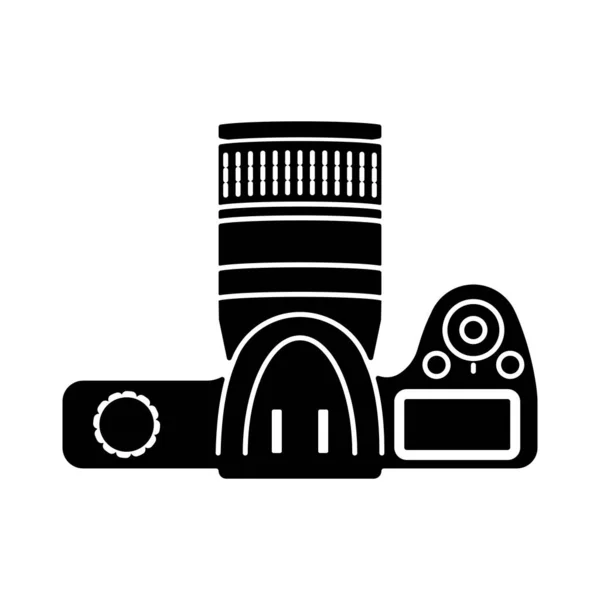 Spiegelloze Professionele Digitale Camera Met Lens Vector — Stockvector