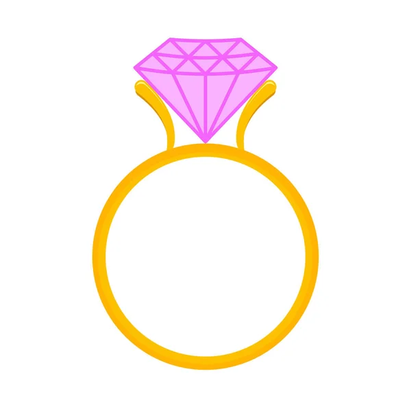 Diamanten Ring Voor Verlovingsring Trouwring Icoon Vector — Stockvector