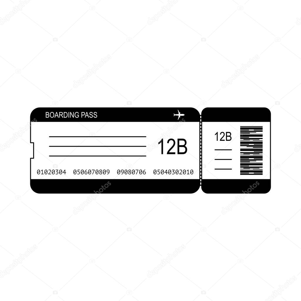 Boarding pass or plane ticket for air travel in vector