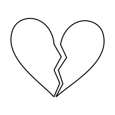 Kırık kalp vektörde ikiye bölünür.