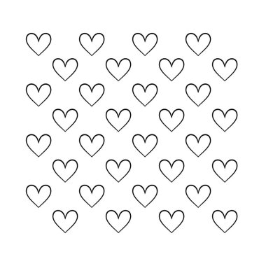 Tekrarlanan şablon vektöründe aşk kalp şekli