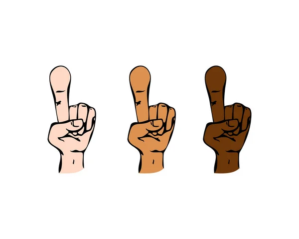 Human Finger Pointing Cartoon Style Vector — Stock Vector