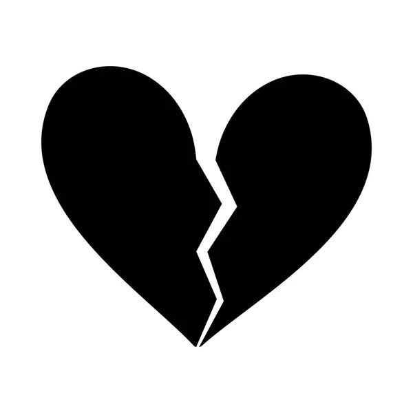 Broken Heart Split Two Vector — Stock Vector