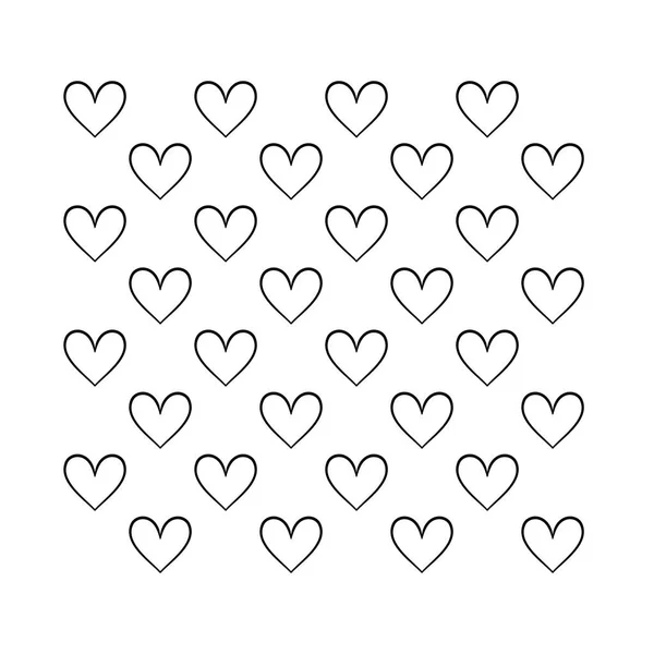 Love Heart Shape Repeating Pattern Vector — Stock Vector