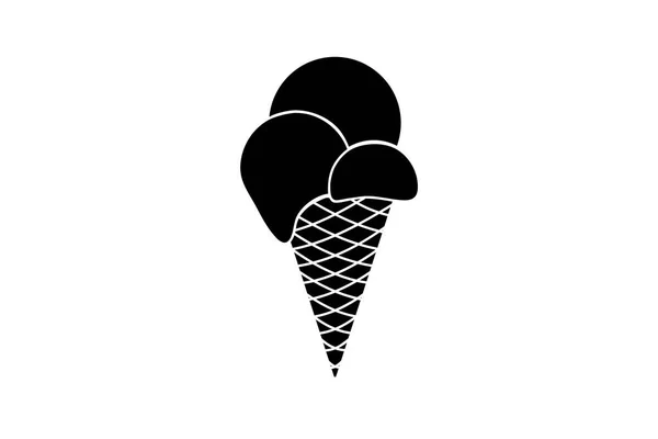 Конус Мороженого Тремя Шарами Векторе — стоковый вектор