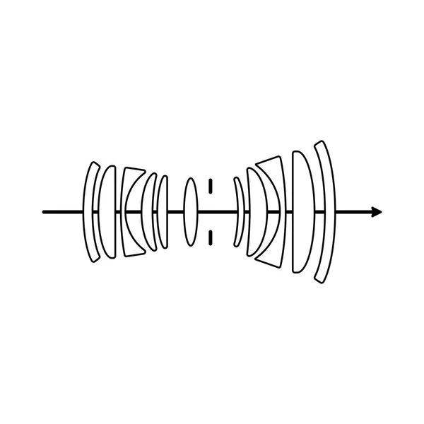 Diagramme Des Éléments Lentille Caméra Que Lumière Passe Travers Verre — Image vectorielle