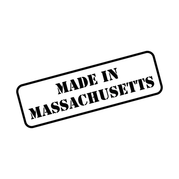 Cartel Estatal Fabricado Massachusetts Goma Estilo Sello Vector — Archivo Imágenes Vectoriales
