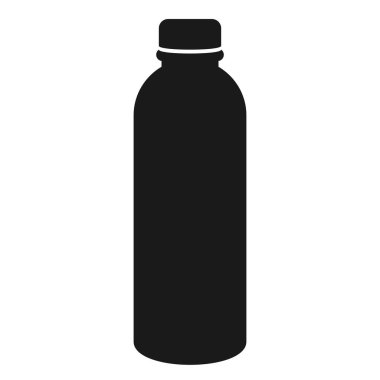 Genel siyah metal veya plastik su şişesi siluet ikon vektörü