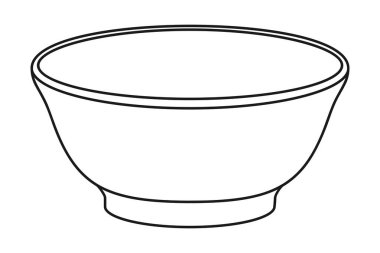 Yemek taslağı için boş bir yuvarlak kase.