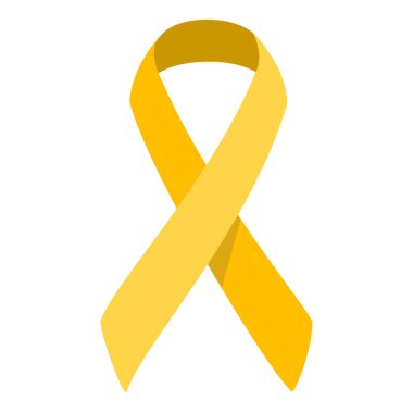 Çocuk kanseri bağış toplama vektörü için kullanılan altın farkındalık kurdelesi