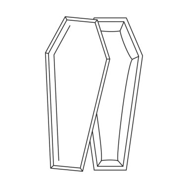 Açık bir cenaze tabutunun ya da tabut ana hatlarının üst görünümü