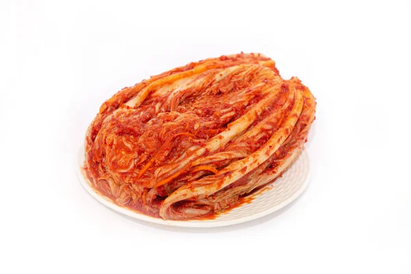 Koreanisches Essen Kimchi Auf Weißem Hintergrund — Stockfoto