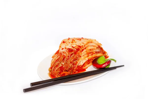 Korean Food Kimchi White Background — Stock Photo, Image