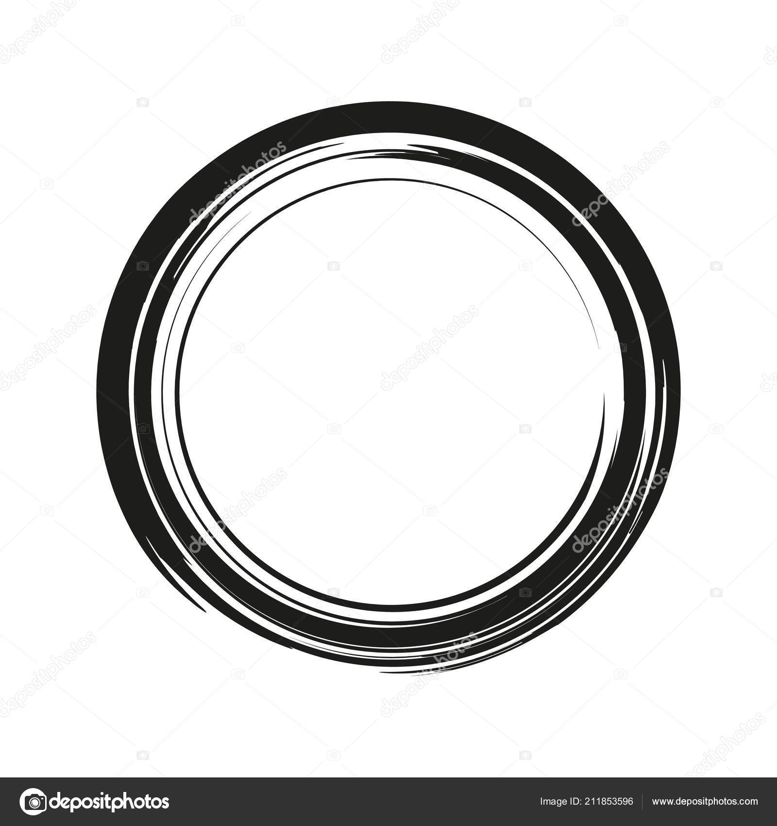 Vector Brush Strokes Circles Of Paint On White Background Ink